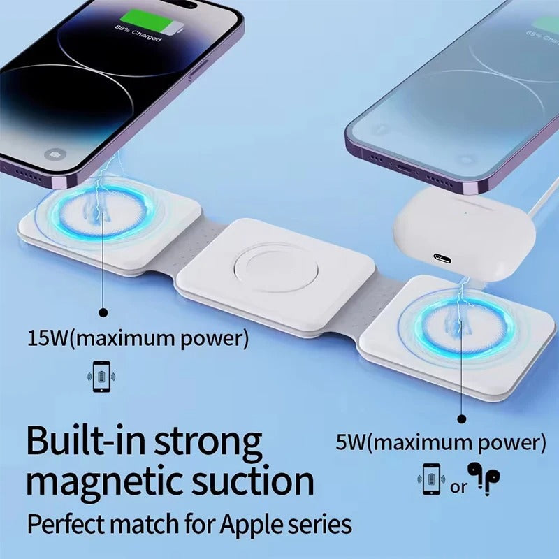 3-in-1 Magnetic Wireless Charger White