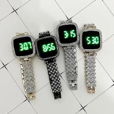 Watch LED Touch Screen Diamond Steel Chain Women