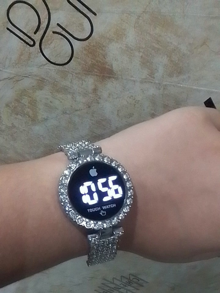 Watch LED Touch Screen Diamond Steel Chain Women